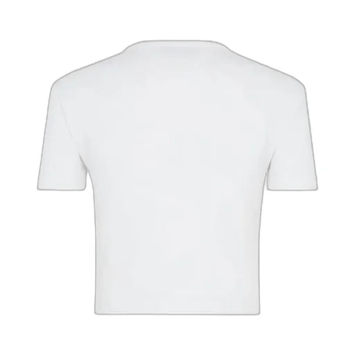 Fendi Logo Embroidered Crewneck Cropped T-Shirt