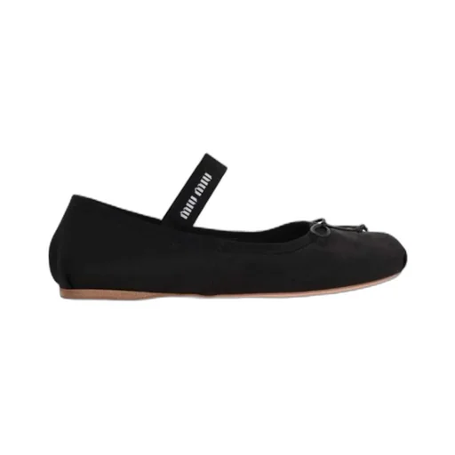 Miu Miu Bow-Detailed Slip-On Satin Ballerina Shoes