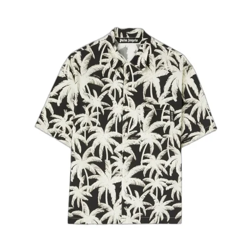 Palm Angels All-Over Palm Printed Short-Sleeved Shirt