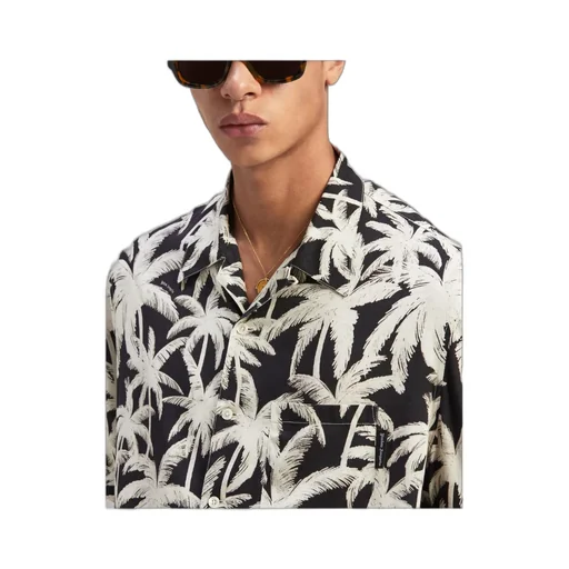 Palm Angels All-Over Palm Printed Short-Sleeved Shirt