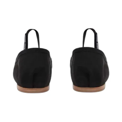 Miu Miu Bow-Detailed Slip-On Satin Ballerina Shoes