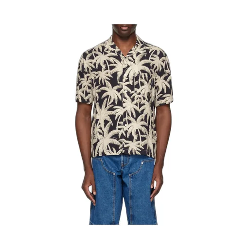 Palm Angels All-Over Palm Printed Short-Sleeved Shirt