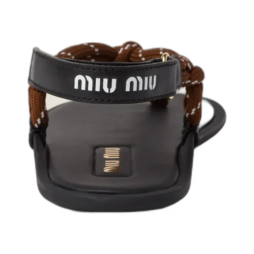 Miu Miu Round-Toe Cord-Strap Sandals