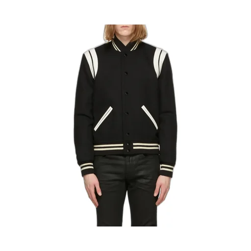 Saint Laurent Snap-Buttoned Teddy Bomber Jacket