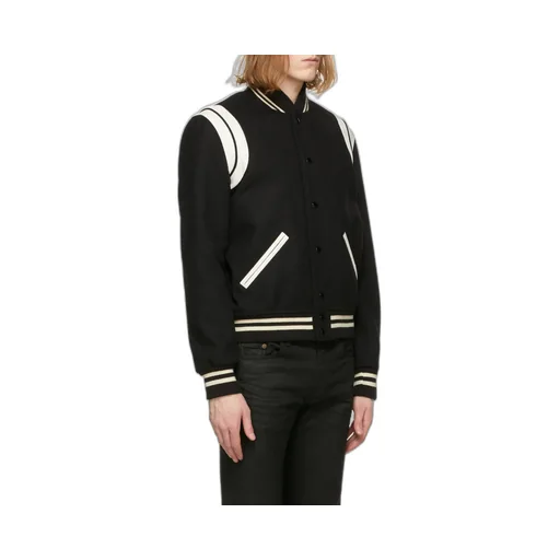 Saint Laurent Snap-Buttoned Teddy Bomber Jacket