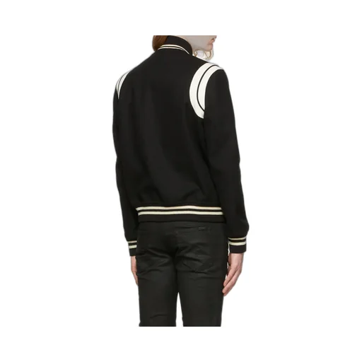 Saint Laurent Snap-Buttoned Teddy Bomber Jacket