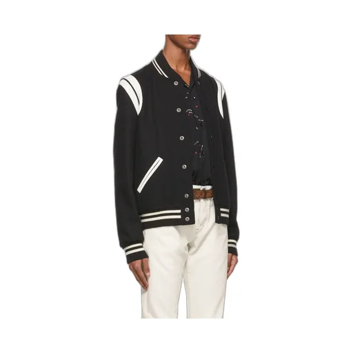 Saint Laurent Snap-Buttoned Teddy Bomber Jacket
