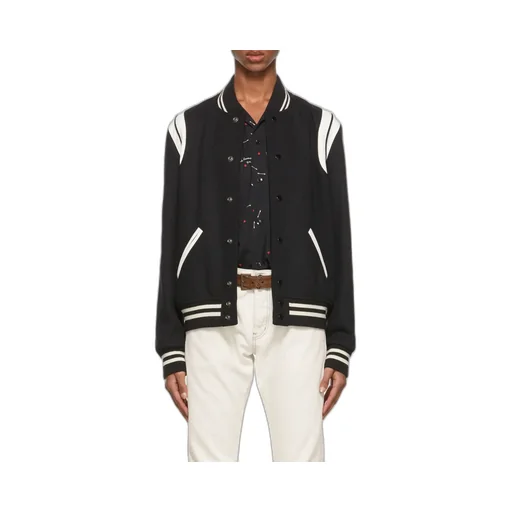 Saint Laurent Snap-Buttoned Teddy Bomber Jacket