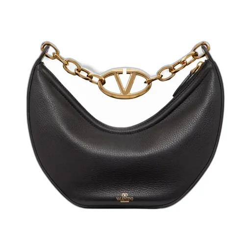Valentino Vlogo Moon Zip-Up Small Shoulder Bag