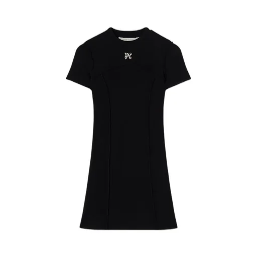 Palm Angels Monogram Embroidered Open Back Mini Dress
