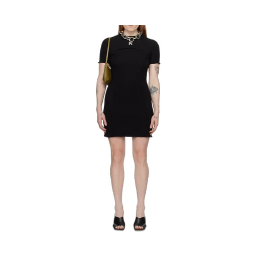Palm Angels Monogram Embroidered Open Back Mini Dress