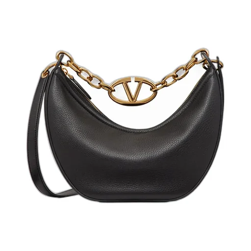 Valentino Vlogo Moon Zip-Up Small Shoulder Bag