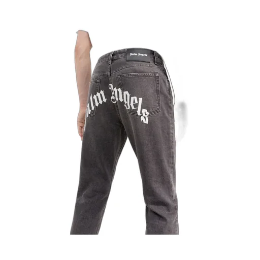 Palm Angels Logo Printed Straight Leg Jeans