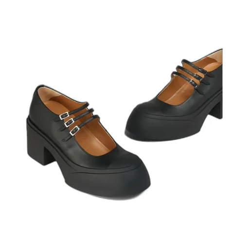 Marni Buckle-Strap Round-Toe Pumps