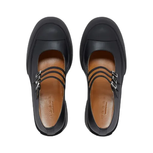 Marni Buckle-Strap Round-Toe Pumps