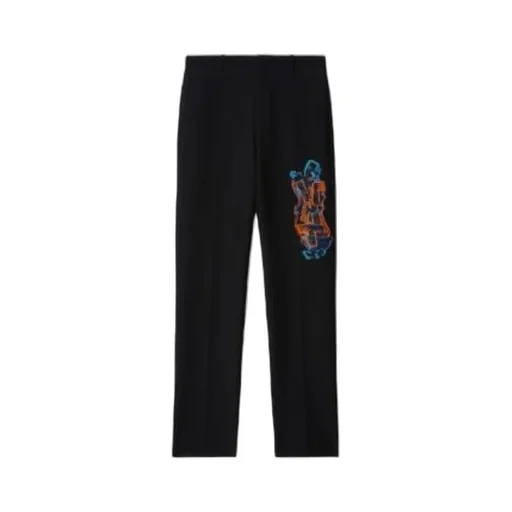 Off-White Logo Embroidered Straight Leg Trousers