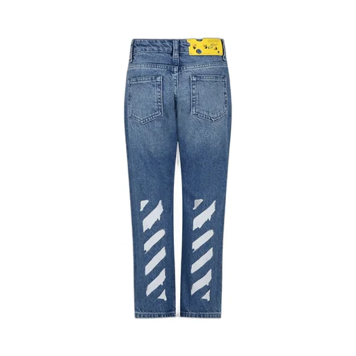 Off-White Kids Paint Graphic Logo Patch Jeans