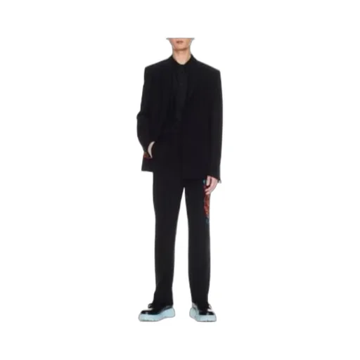 Off-White Logo Embroidered Straight Leg Trousers
