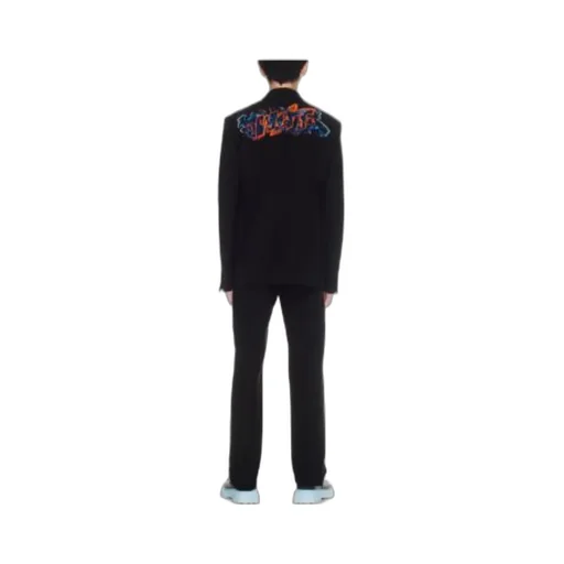 Off-White Logo Embroidered Straight Leg Trousers