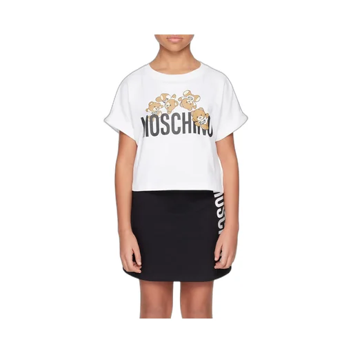 Moschino Kids Teddy Bear-Printed Crewneck T-Shirt