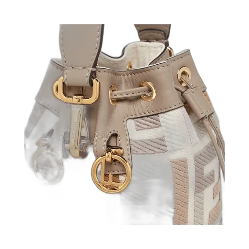 Multicolour Canvas Mini-Bag With Ff Embroidery