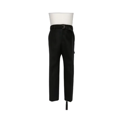 Sacai Belted Waist Straight Leg Trousers
