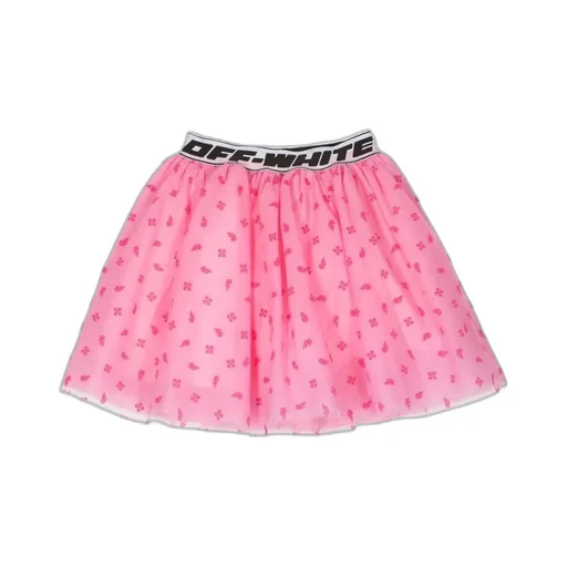 Off-White Kids Logo Waistband Tulle Skirt