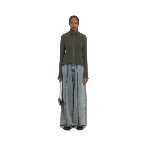 Mm6 Maison Margiela Wide Leg Panelled Jeans