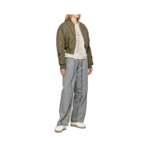 Mm6 Maison Margiela Wide Leg Panelled Jeans