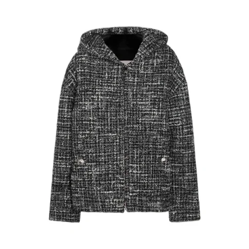 Valentino Zip-Up Tweed Jacket