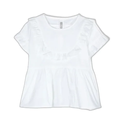 Il Gufo Ruffled Trim Crewneck T-Shirt