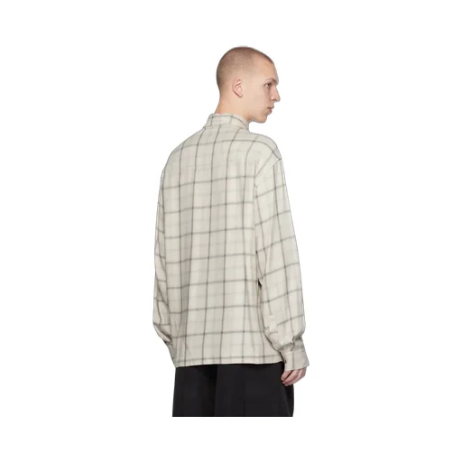 Palm Angels Logo Embroidered Checked Long-Sleeved Shirt