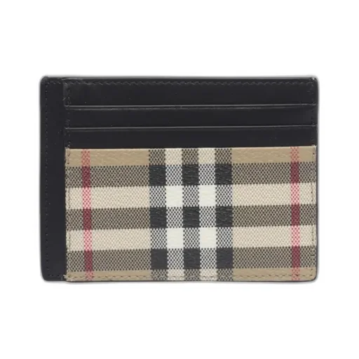 Burberry Checked Logo Engraved Cardholder