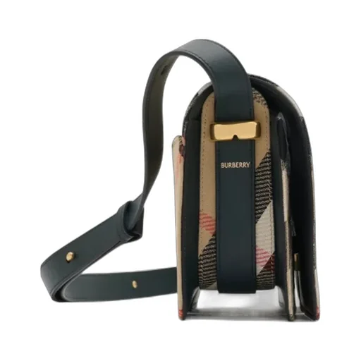 Burberry Snip Checked Foldover-Top Shoulder Bag