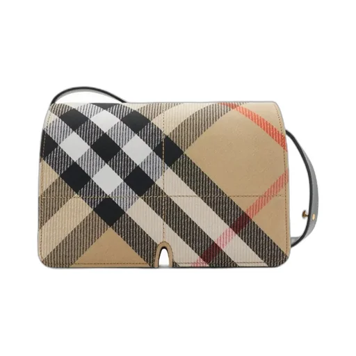 Burberry Snip Checked Foldover-Top Shoulder Bag