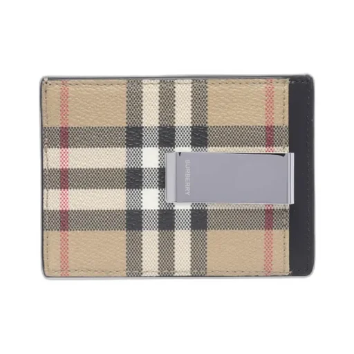 Burberry Checked Logo Engraved Cardholder