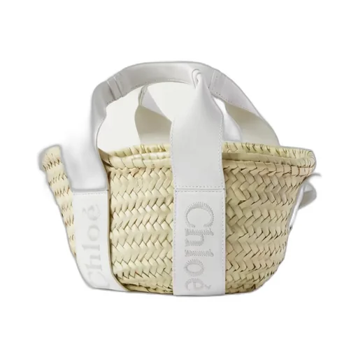 Small Chloé Sense Raffia Tote Bag