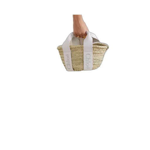 Small Chloé Sense Raffia Tote Bag