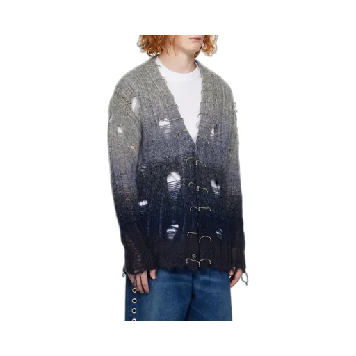 Off-White Distressed Knitted Cardigan