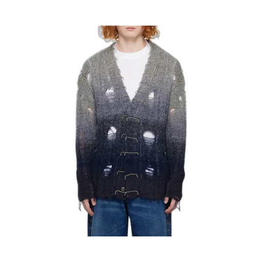 Off-White Distressed Knitted Cardigan