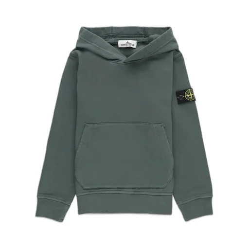 Stone Island Junior Compass-Badge Long-Sleeved Hoodie