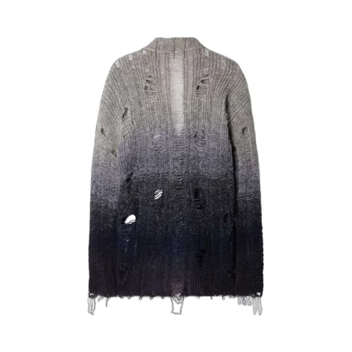 Off-White Distressed Knitted Cardigan