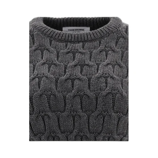 Thom Browne Criss Cross Cable Knitted Jumper