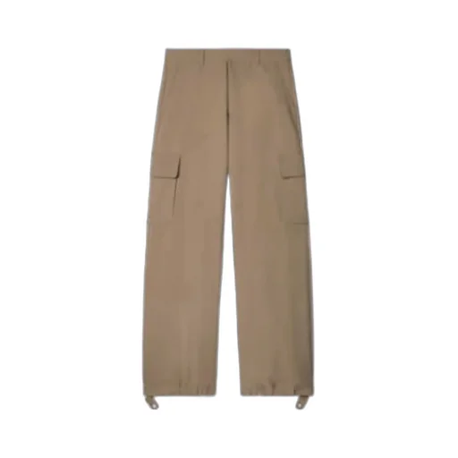 Off-White Ow Emb Drill Mid-Rise Wide Leg Trousers