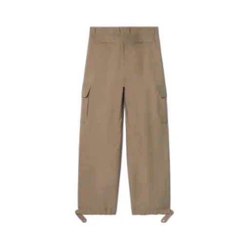Off-White Ow Emb Drill Mid-Rise Wide Leg Trousers