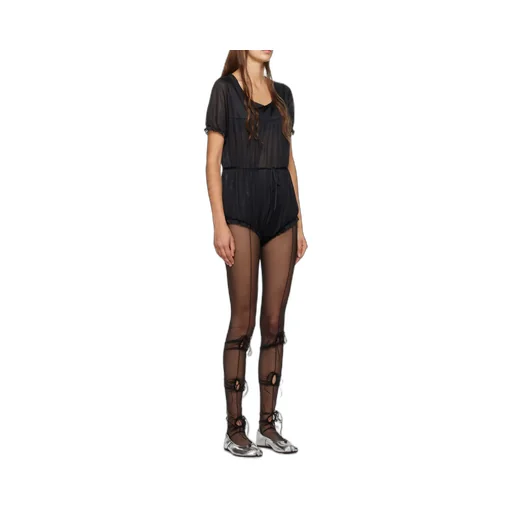 Maison Margiela Four-Stitch Short-Sleeved Ruched Bodysuit