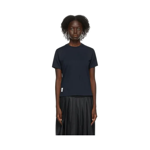 Thom Browne Logo Patch Crewneck T-Shirt