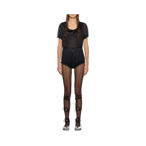 Maison Margiela Four-Stitch Short-Sleeved Ruched Bodysuit