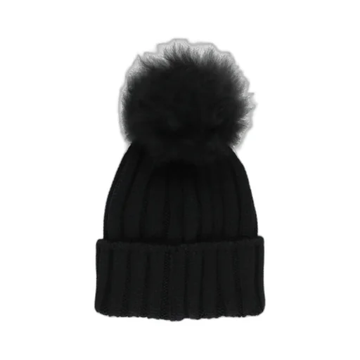 Woolrich Logo Patch Pompom Detailed Beanie