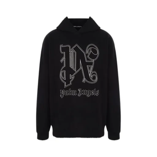 Palm Angels Logo Embroidered Long Sleeved Hoodie